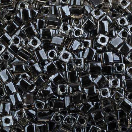 Бисер Miyuki Square Beads 4 мм Окрашенный изнутри черный/хрусталь