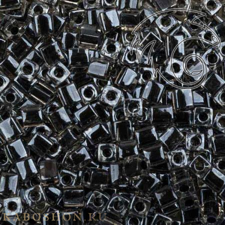Бисер Miyuki Square Beads 4 мм Окрашенный изнутри черный/хрусталь SB-04-1106