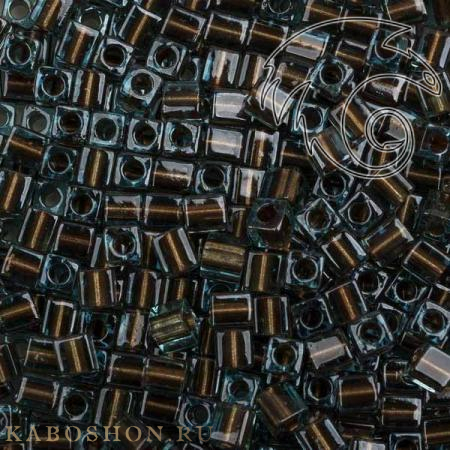 Бисер Miyuki Square Beads 4 мм Окрашенный изнутри коричневый/голубой SB-04-2642