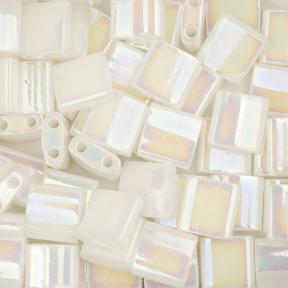 Бисер Tila Радужный непрозрачный белый жемчуг