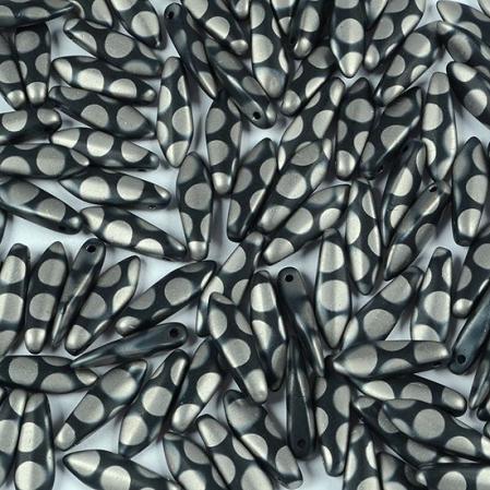 Glass Dagger 5х16 мм Jet Chrome Dots Matted