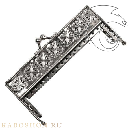 Фермуар прямоугольный 125х65 мм серебро Ferm-08-silv