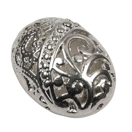 Бусина 22х17 мм посеребренная