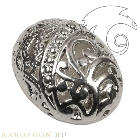 Бусина 22х17 мм посеребренная 89020