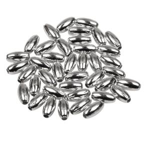 Бусина "рис" 5х2,5 мм посеребренная (40 шт)