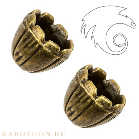 Колпачок концевой 10х9 мм старинная бронза (1 пара) 90343