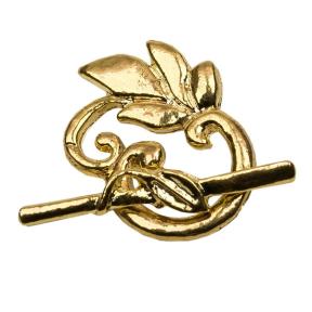 Замок-тогл четырехлистник 24х19 мм позолоченный