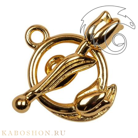 Замок-тогл роза 18 мм золото 24К 93950-gold