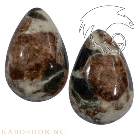 Гранат с везувианитом в кварце (пара) 1026378