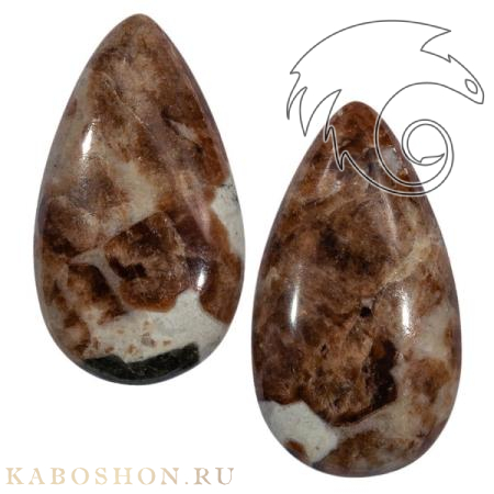 Гранат с везувианитом в кварце (пара) 1026382