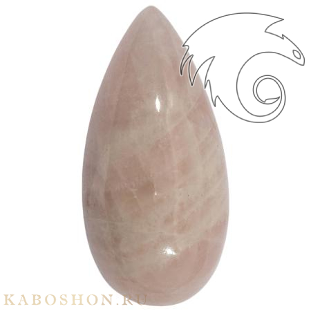 Кварц розовый капля 30х15мм 500331