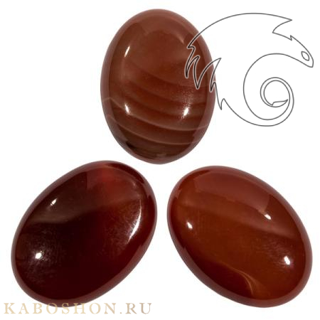Сердолик красно-рыжий овальный 30х22 мм 505130