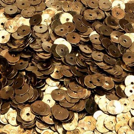 Пайетки металлические 6 мм античное золото