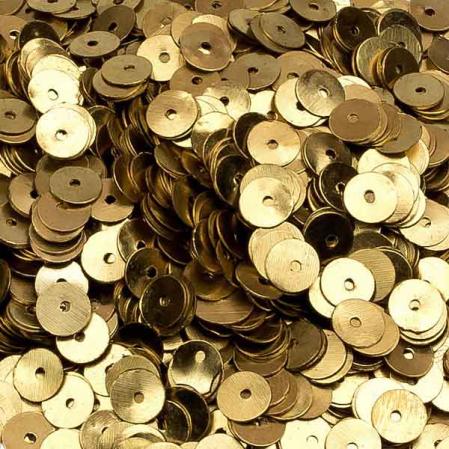 Пайетки металлические 6 мм латунь