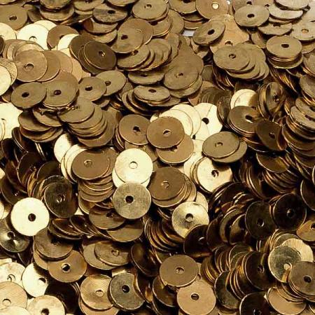 Пайетки металлические 6 мм золото Flat-metal-6-811