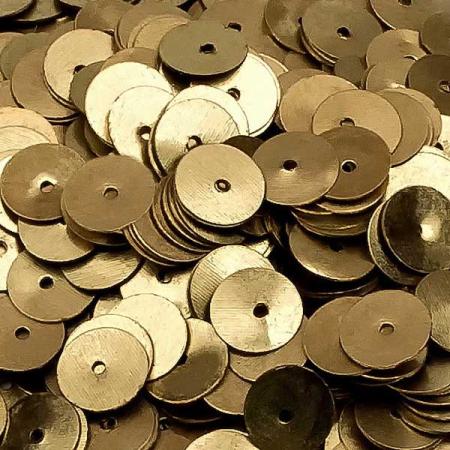 Пайетки металлические 8 мм латунь Flat-metal-8-838