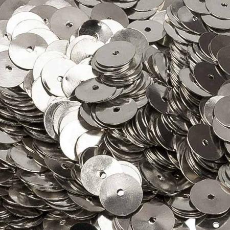 Пайетки металлические 8 мм серебро Flat-metal-8-839