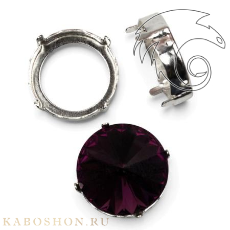 Оправа для риволи Swarovski 18 посеребренная 1122-18-S-81424-silv