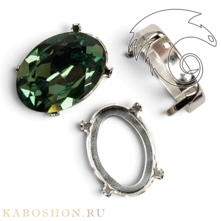 Оправа для Swarovski 4120 Oval Fancy stone 18х13 мм посеребрен. 4120-18-S-81431-silv