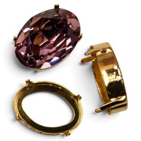 Оправа для Swarovski 4120 Oval Fancy stone 25х18 мм золото