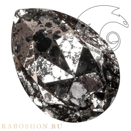 Swarovski Pear Fancy stone 30х22 мм Crystal Silver Patina 4327-30-001-SILPA