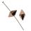 Swarovski Double Spike Bead 12 мм Crystal Rose Gold 2x 5747-12-001-ROGL2